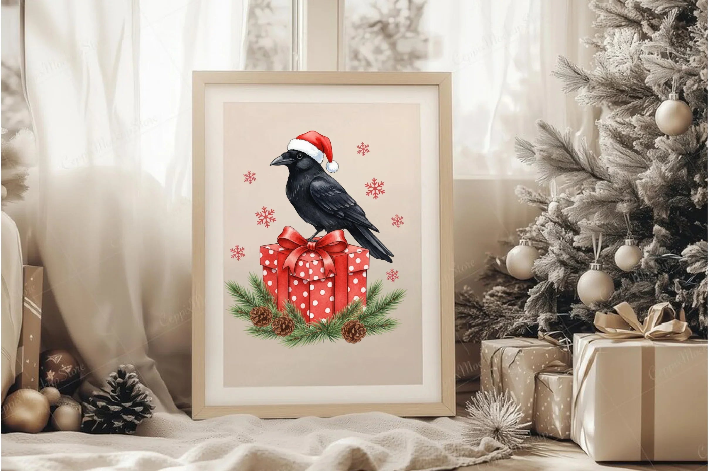 Funny Raven Christmas Clipart Bundle - CraftNest - Digital Crafting and Art