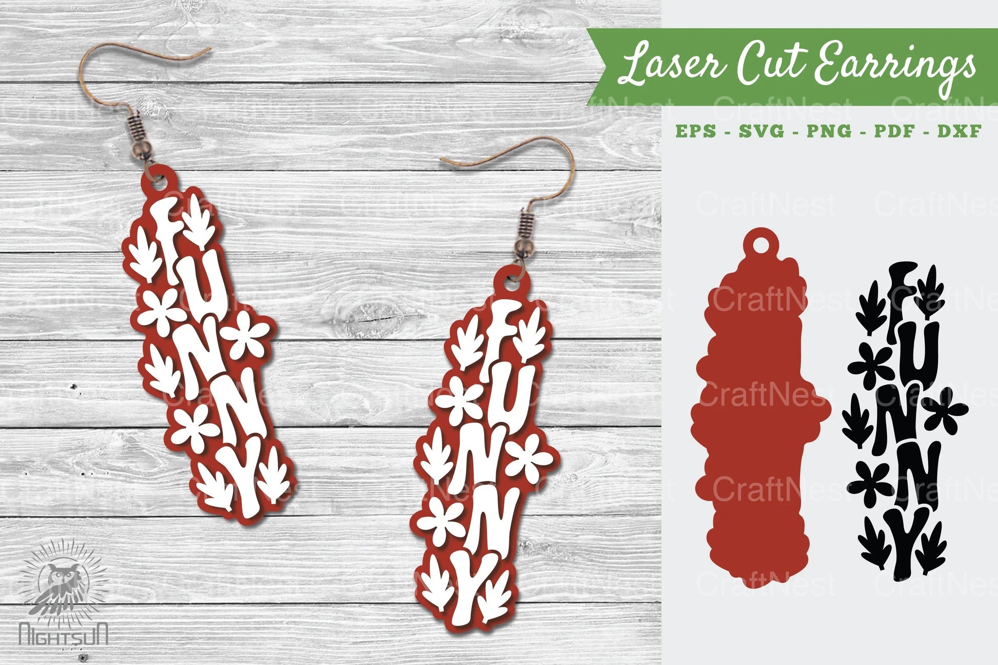 Funny Laser Cut Earrings SVG Bundle - CraftNest - Digital Crafting and Art