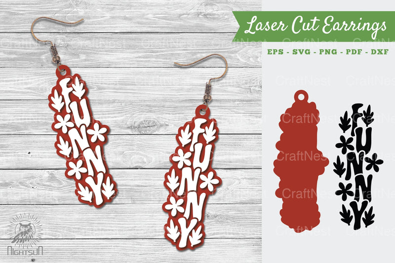 Funny Laser Cut Earrings SVG Bundle - CraftNest - Digital Crafting and Art