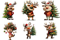 Funny Reindeer Clipart Bundle - CraftNest - Digital Crafting and Art