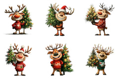 Funny Reindeer Clipart Bundle - CraftNest - Digital Crafting and Art