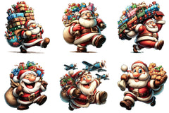 Funny Santa's Happy Haul Clipart Bundle - CraftNest - Digital Crafting and Art