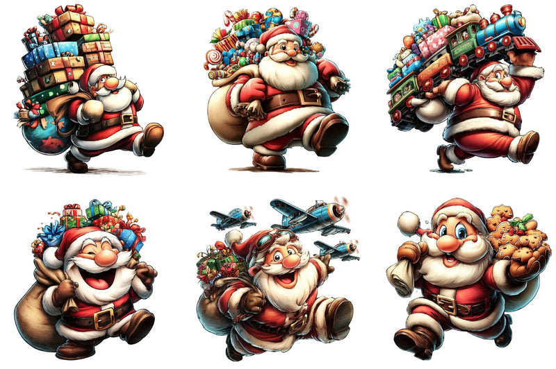 Funny Santa's Happy Haul Clipart Bundle - CraftNest - Digital Crafting and Art