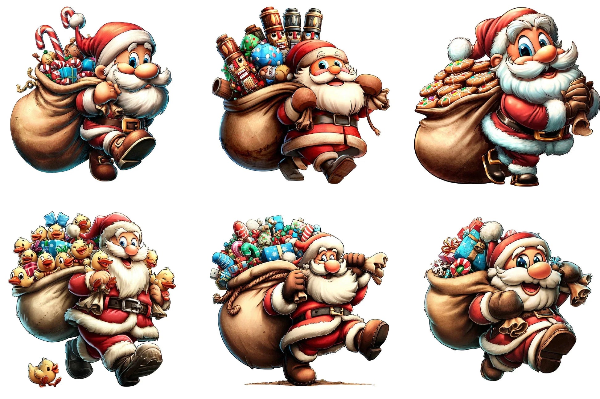 Funny Santa's Happy Haul Clipart Bundle - CraftNest - Digital Crafting and Art