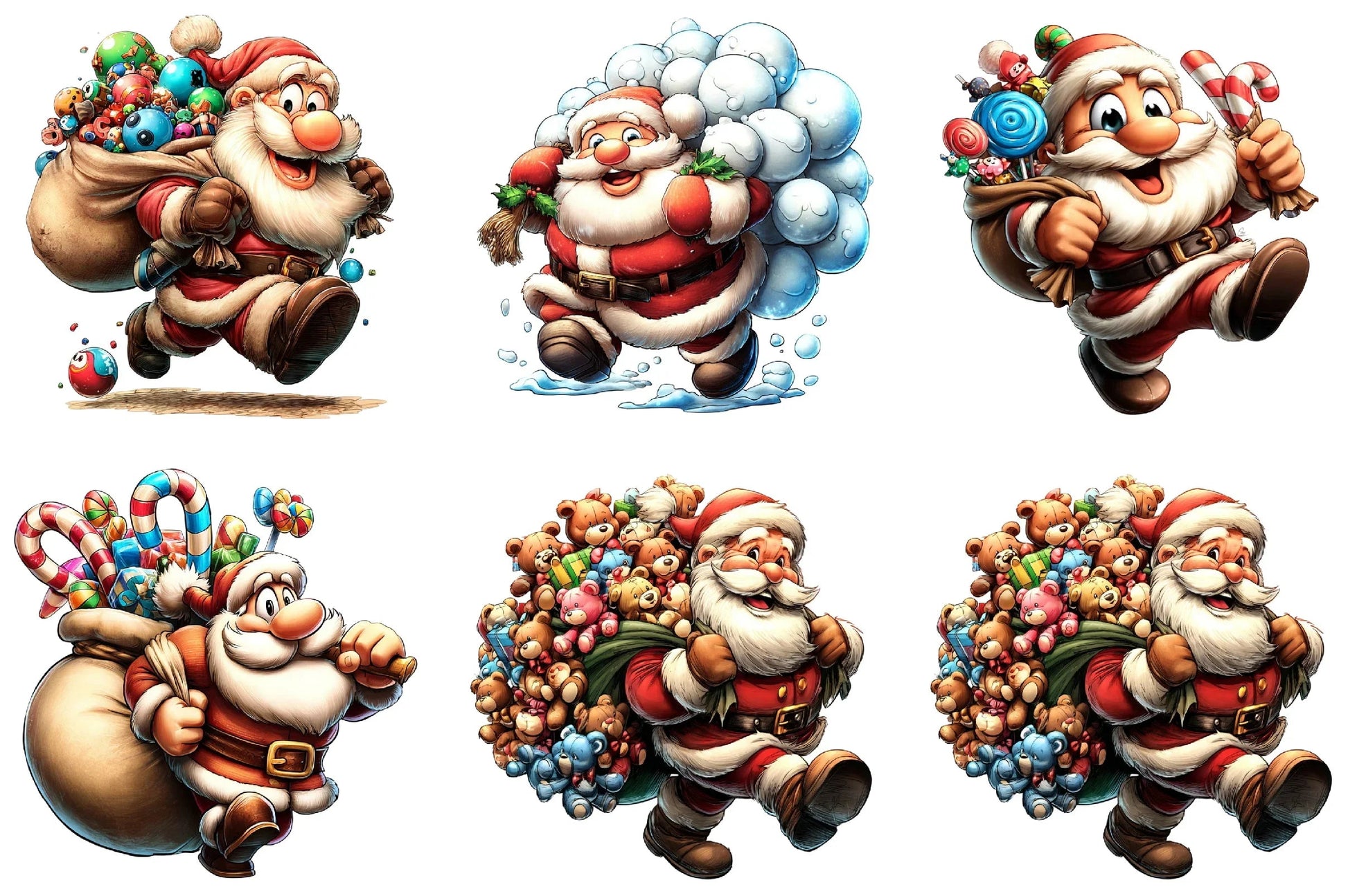 Funny Santa's Happy Haul Clipart Bundle - CraftNest - Digital Crafting and Art