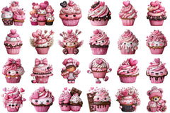 Funny Valentine's Day Cupcake Clipart Bundle - CraftNest - Digital Crafting and Art