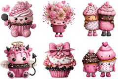 Funny Valentine's Day Cupcake Clipart Bundle - CraftNest - Digital Crafting and Art