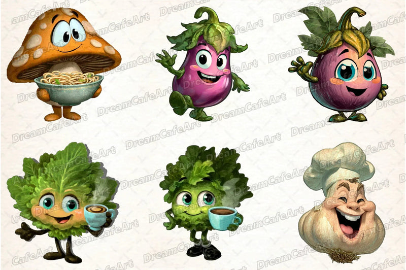 Funny Vegetable Italian Brainrot Clipart Bundle - CraftNest - Digital Crafting and Art
