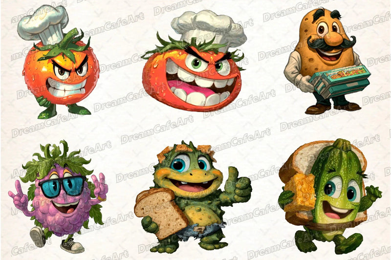 Funny Vegetable Italian Brainrot Clipart Bundle - CraftNest - Digital Crafting and Art