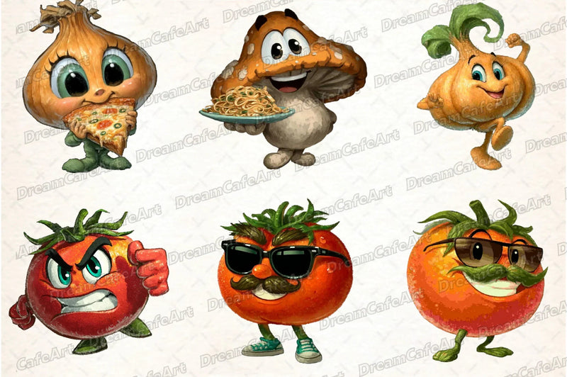 Funny Vegetable Italian Brainrot Clipart Bundle - CraftNest - Digital Crafting and Art