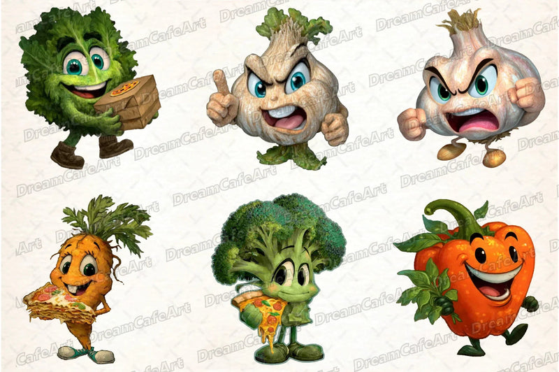 Funny Vegetable Italian Brainrot Clipart Bundle - CraftNest - Digital Crafting and Art