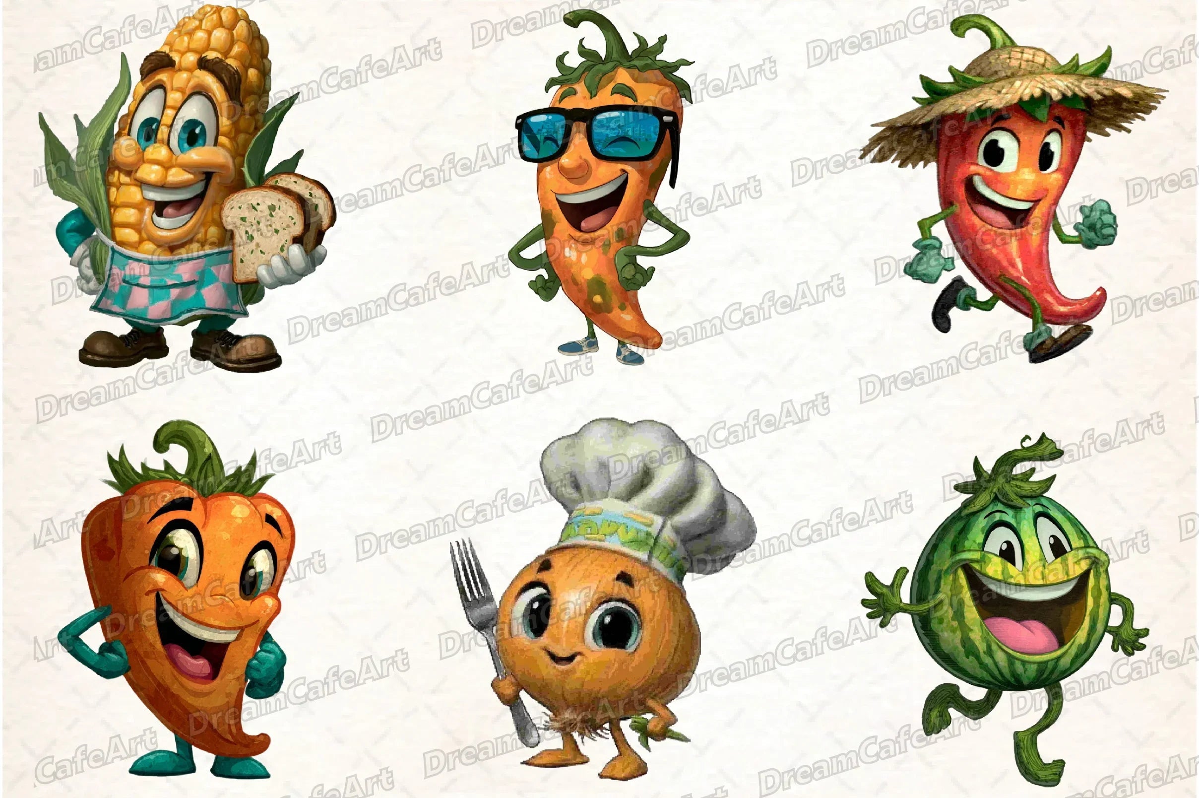 Funny Vegetable Italian Brainrot Clipart Bundle - CraftNest - Digital Crafting and Art