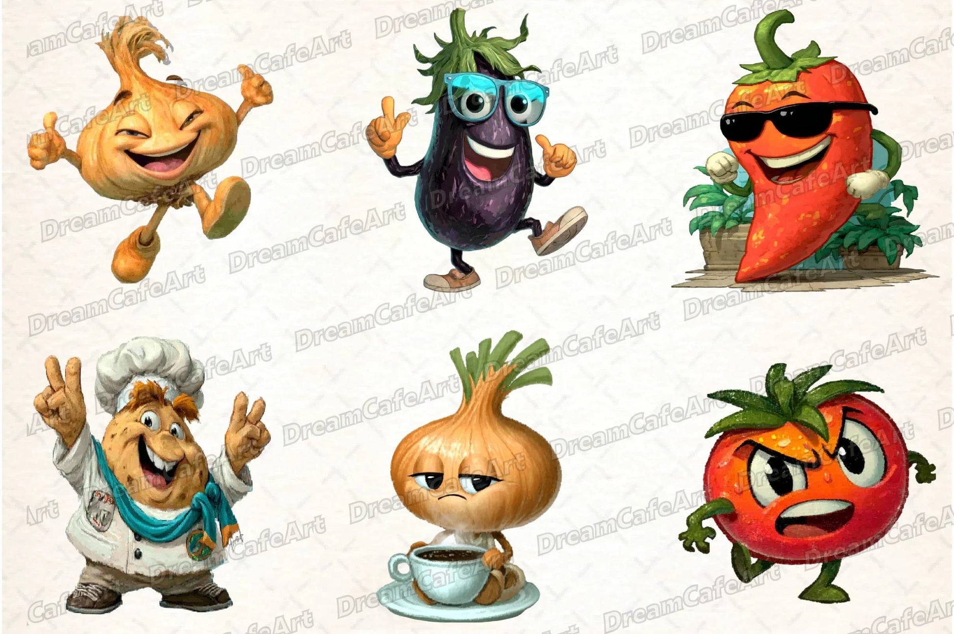 Funny Vegetable Italian Brainrot Clipart Bundle - CraftNest - Digital Crafting and Art