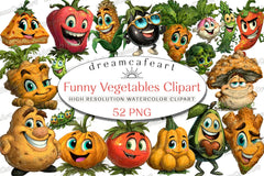 Funny Vegetables Clipart Bundle - CraftNest - Digital Crafting and Art