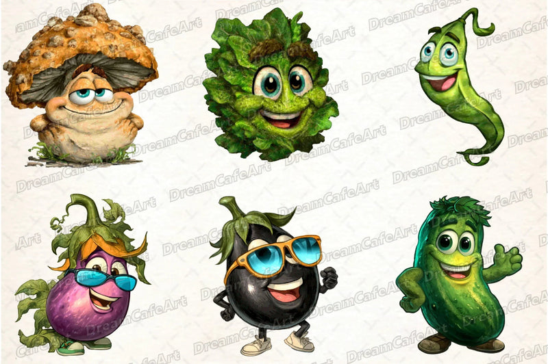Funny Vegetables Clipart Bundle - CraftNest - Digital Crafting and Art