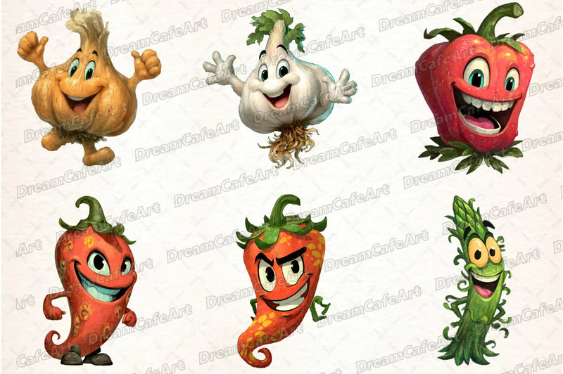 Funny Vegetables Clipart Bundle - CraftNest - Digital Crafting and Art