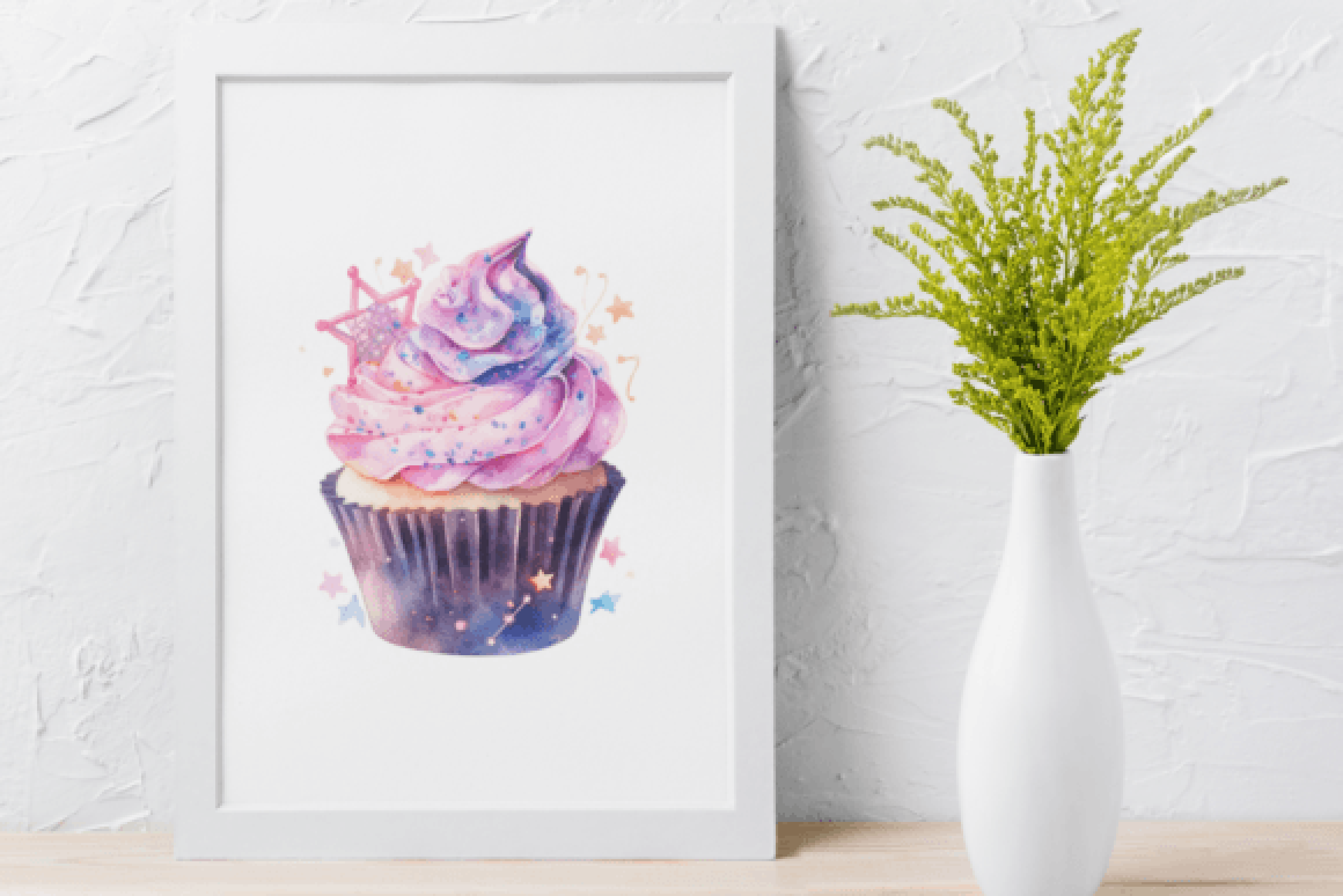 Galaxy Cupcakes Clipart Design Bundle