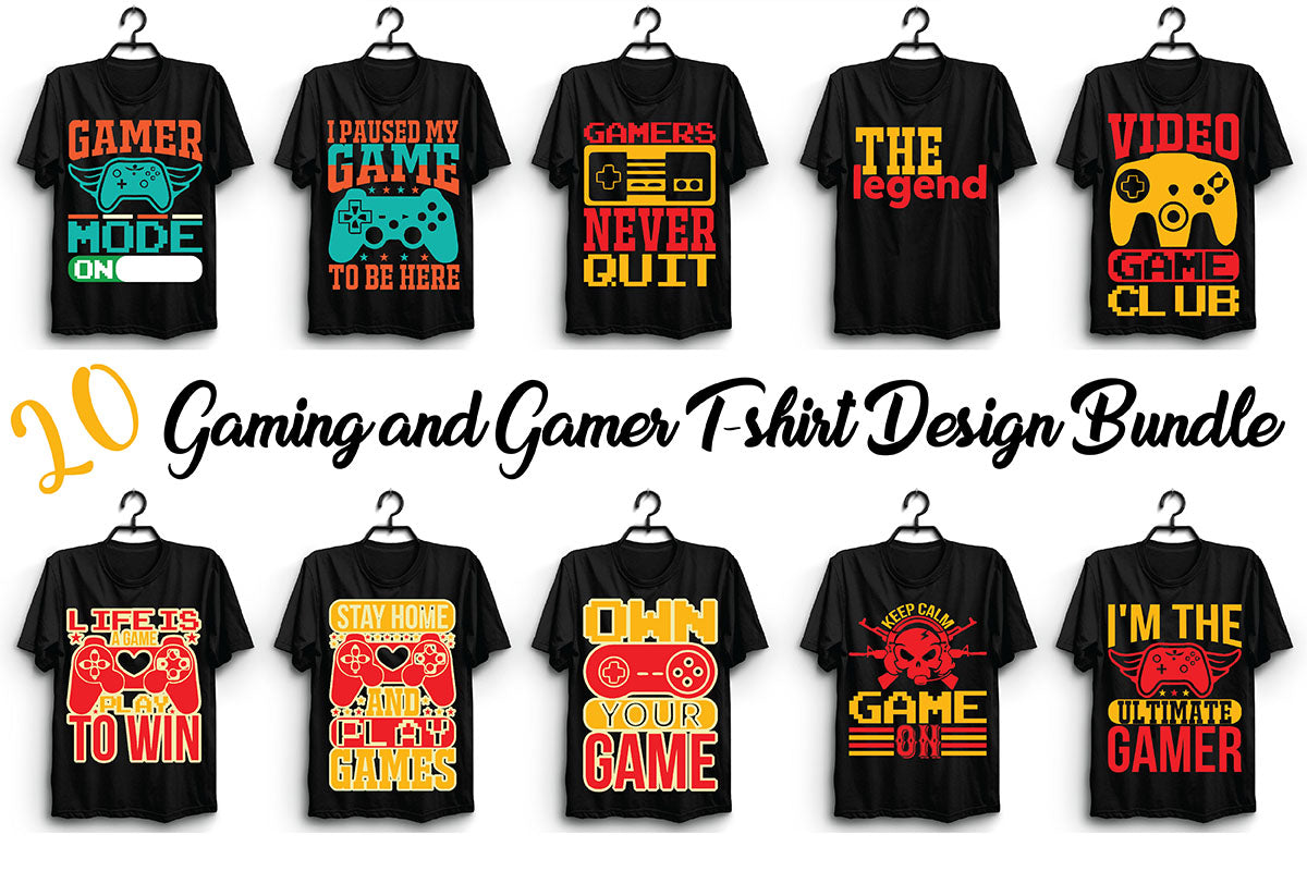 Gaming And Gamer T Shirt Bundle 2