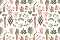 Garden Tools Seamless Digital Paper - CraftNest - Digital Crafting and Art