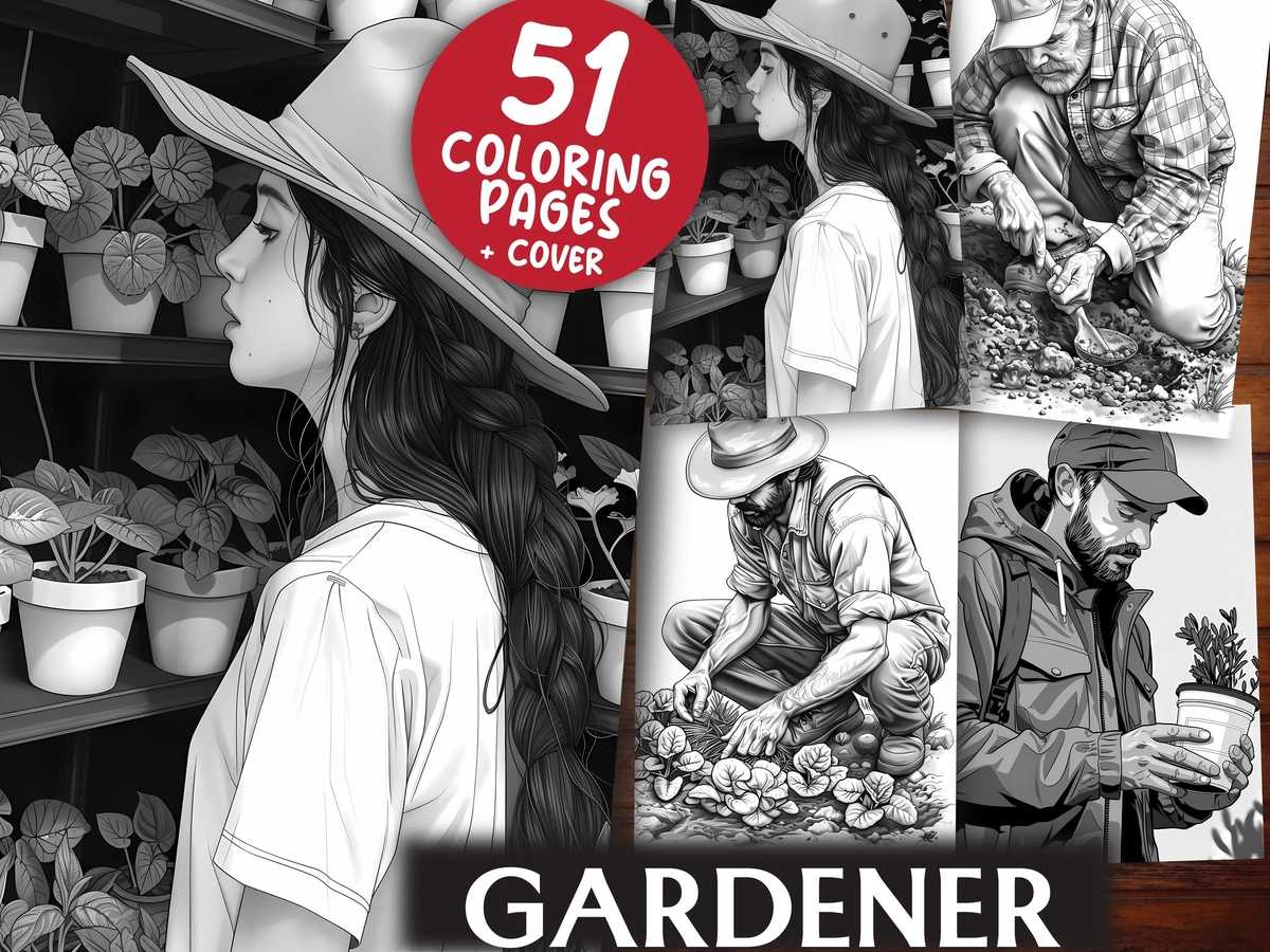 Gardener Coloring Books - CraftNest - Digital Crafting and Art
