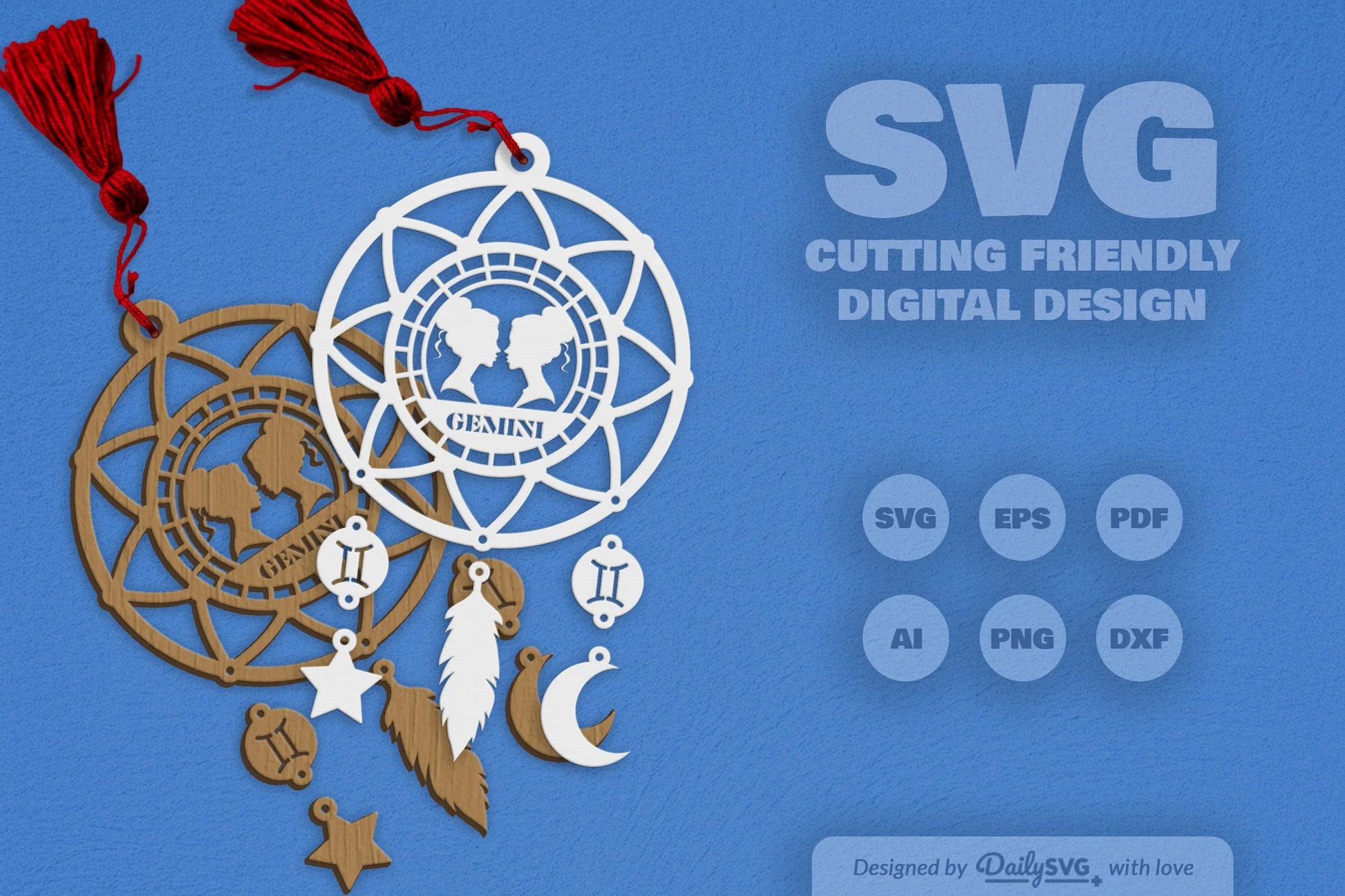 Gemini Dream Catcher Set SVG Bundle 8 - CraftNest - Digital Crafting and Art