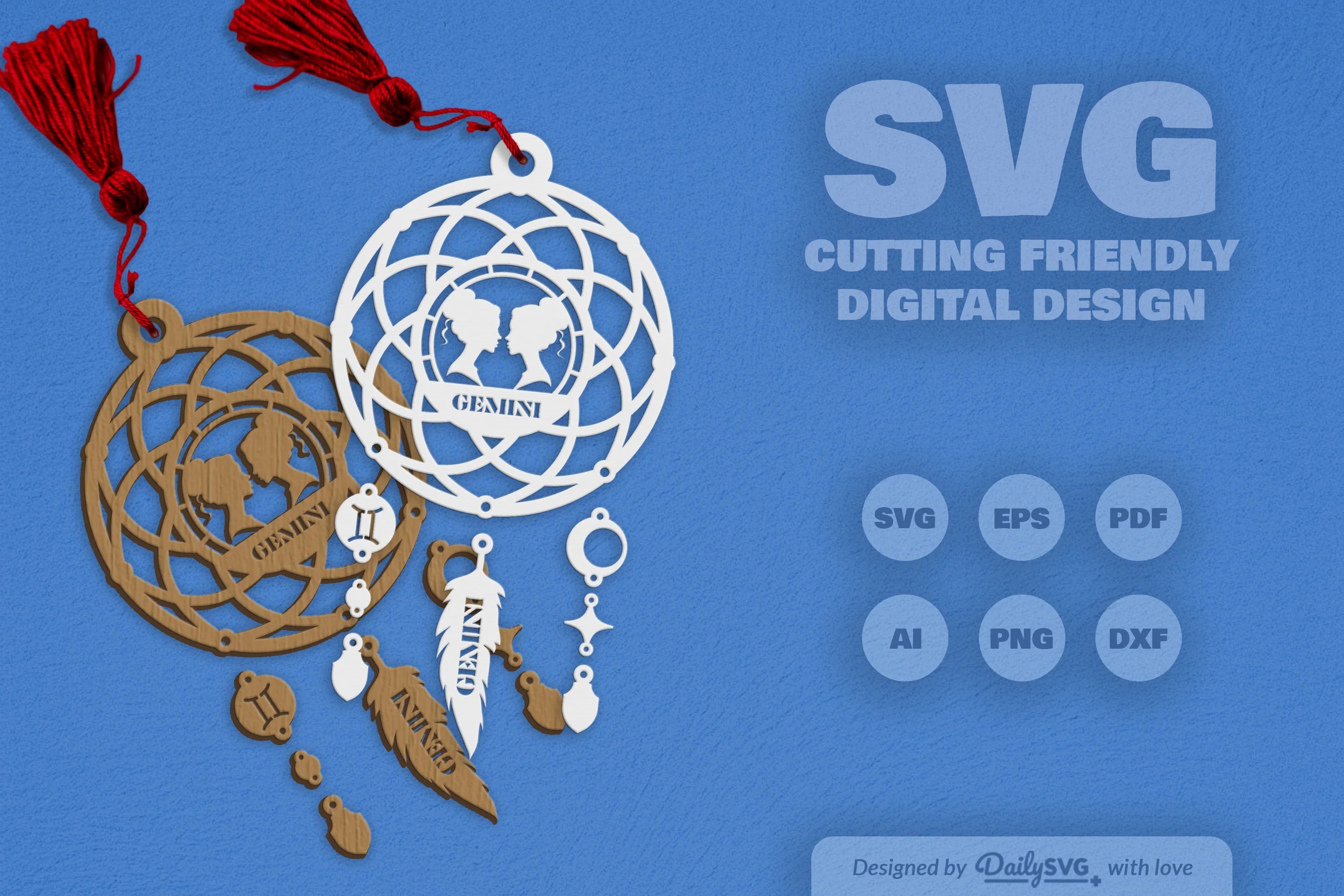 Gemini Dream Catcher Set SVG Bundle 2 - CraftNest - Digital Crafting and Art