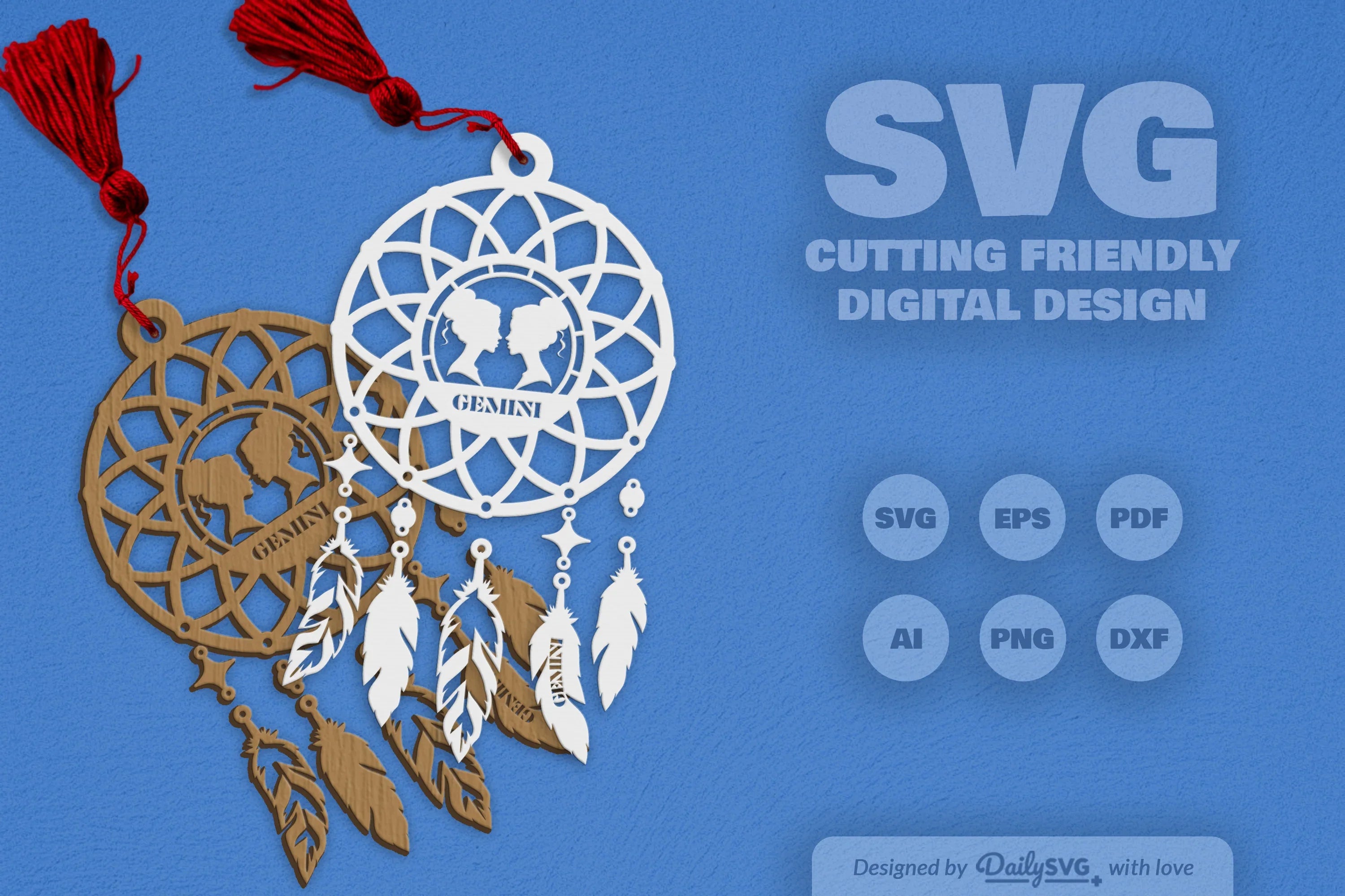 Gemini Dream Catcher Set SVG Bundle 1 - CraftNest - Digital Crafting and Art