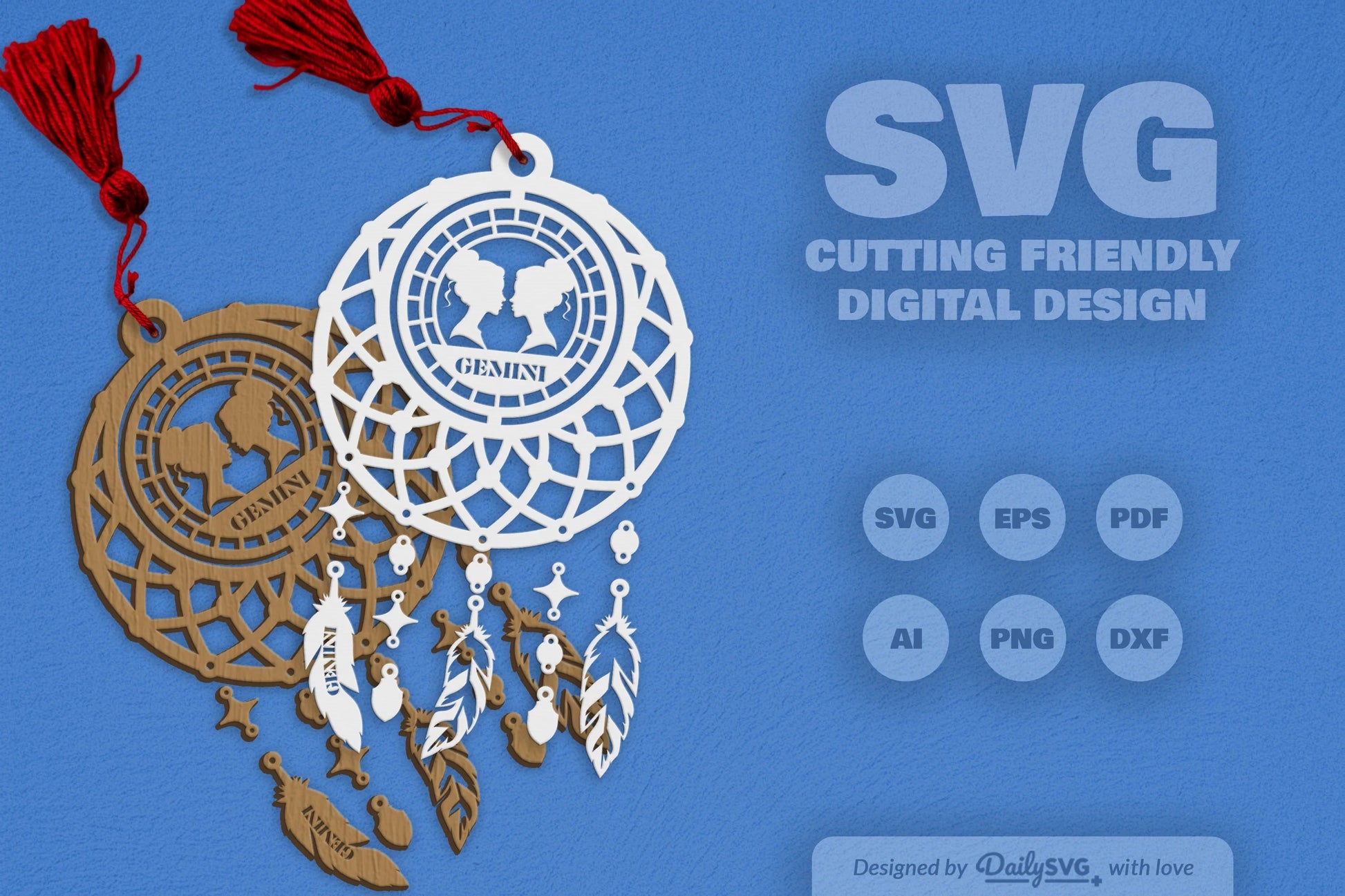 Gemini Dream Catcher Set SVG Bundle 7 - CraftNest - Digital Crafting and Art