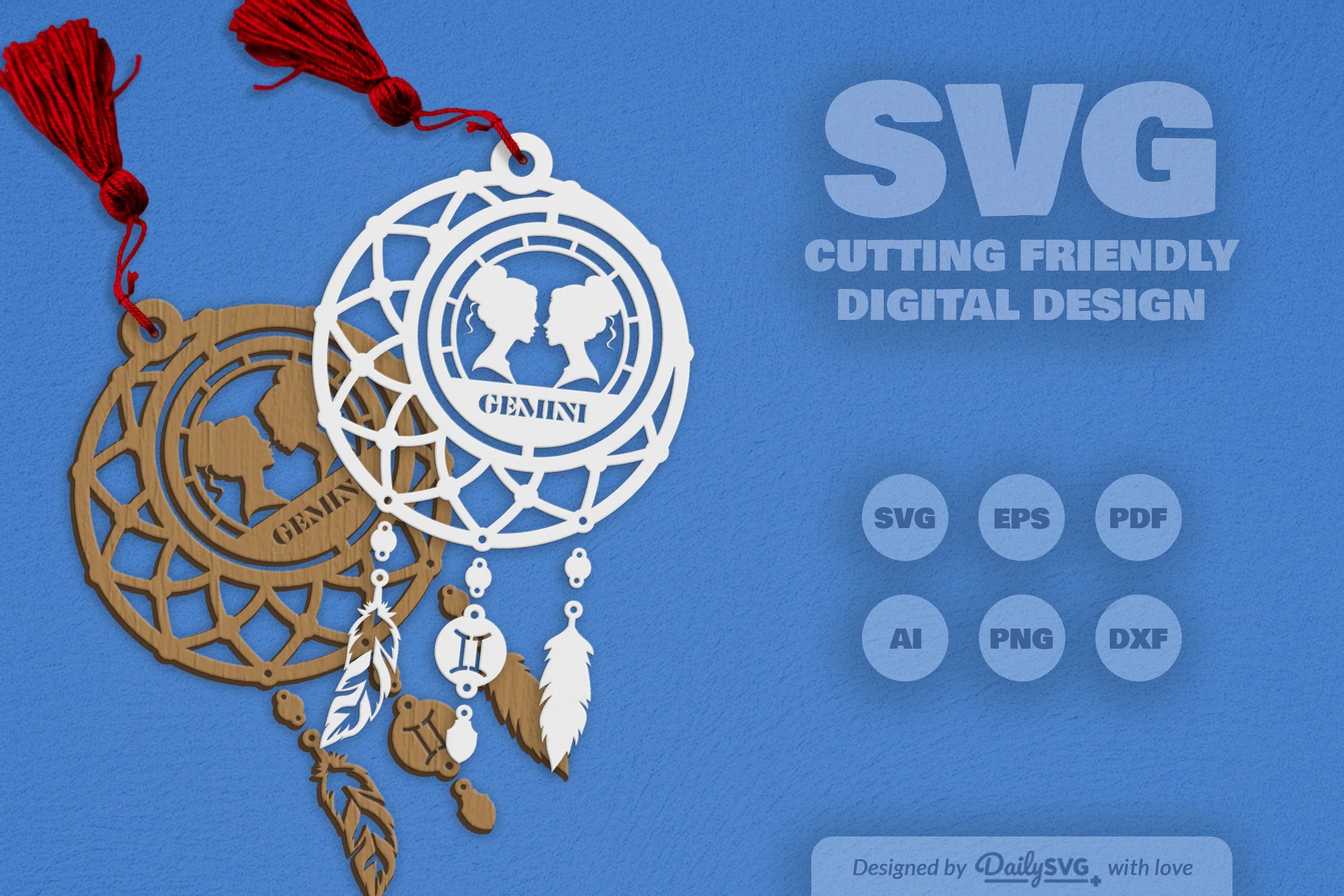 Gemini Dream Catcher Set SVG Bundle 6 - CraftNest - Digital Crafting and Art
