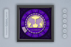 Gemini Zodiac 3D Shadow Box Papercut SVG Bundle - CraftNest - Digital Crafting and Art