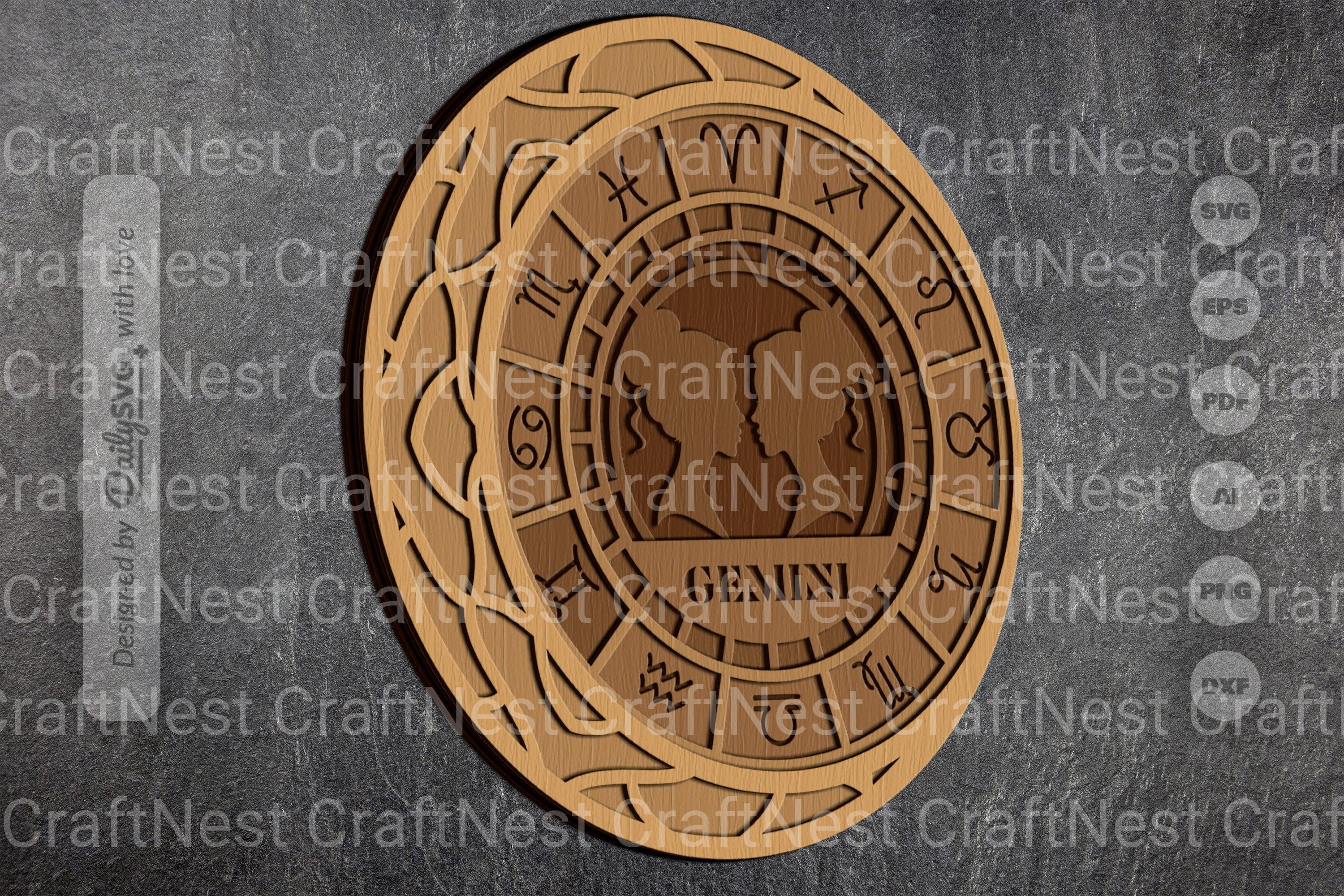 Gemini Zodiac Laser Cut SVG Bundle - CraftNest - Digital Crafting and Art