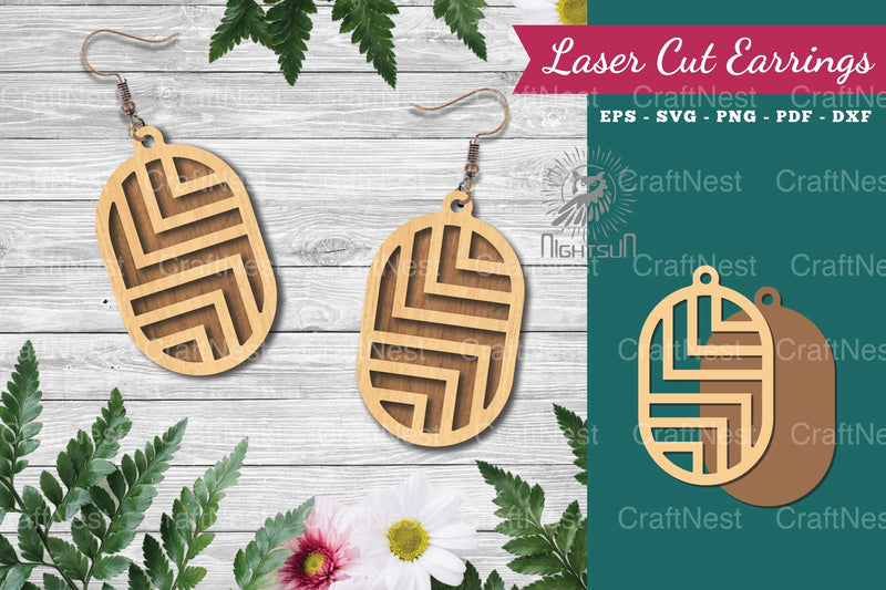 Geometric Laser Cut Earrings Bundle - CraftNest - Digital Crafting and Art