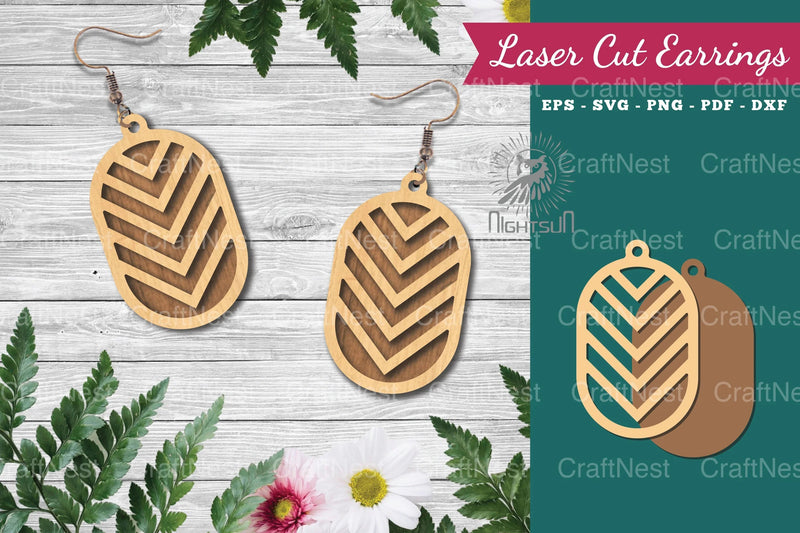 Geometric Laser Cut Earrings Design Bundle - CraftNest - Digital Crafting and Art