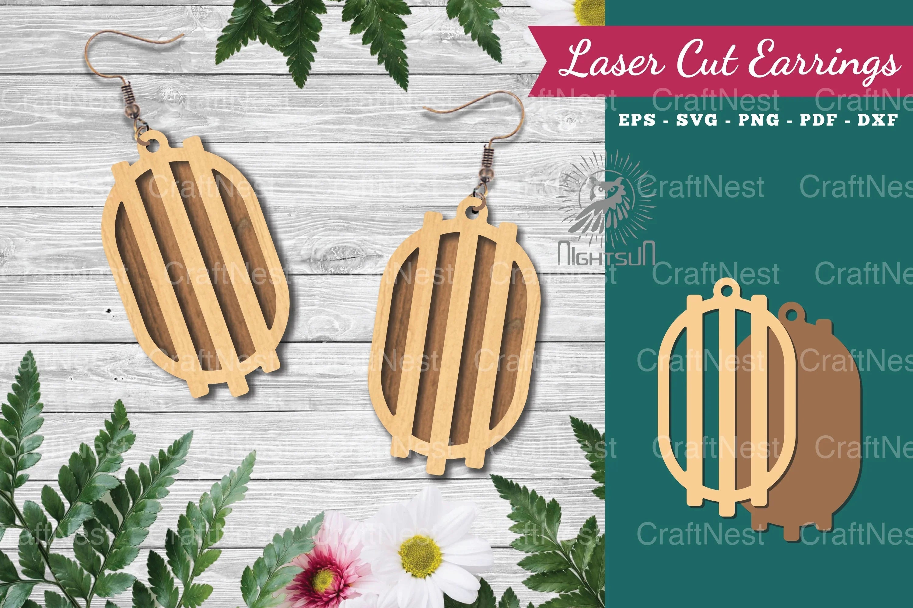 Geometric Laser Cut Earrings Design Bundle - CraftNest - Digital Crafting and Art