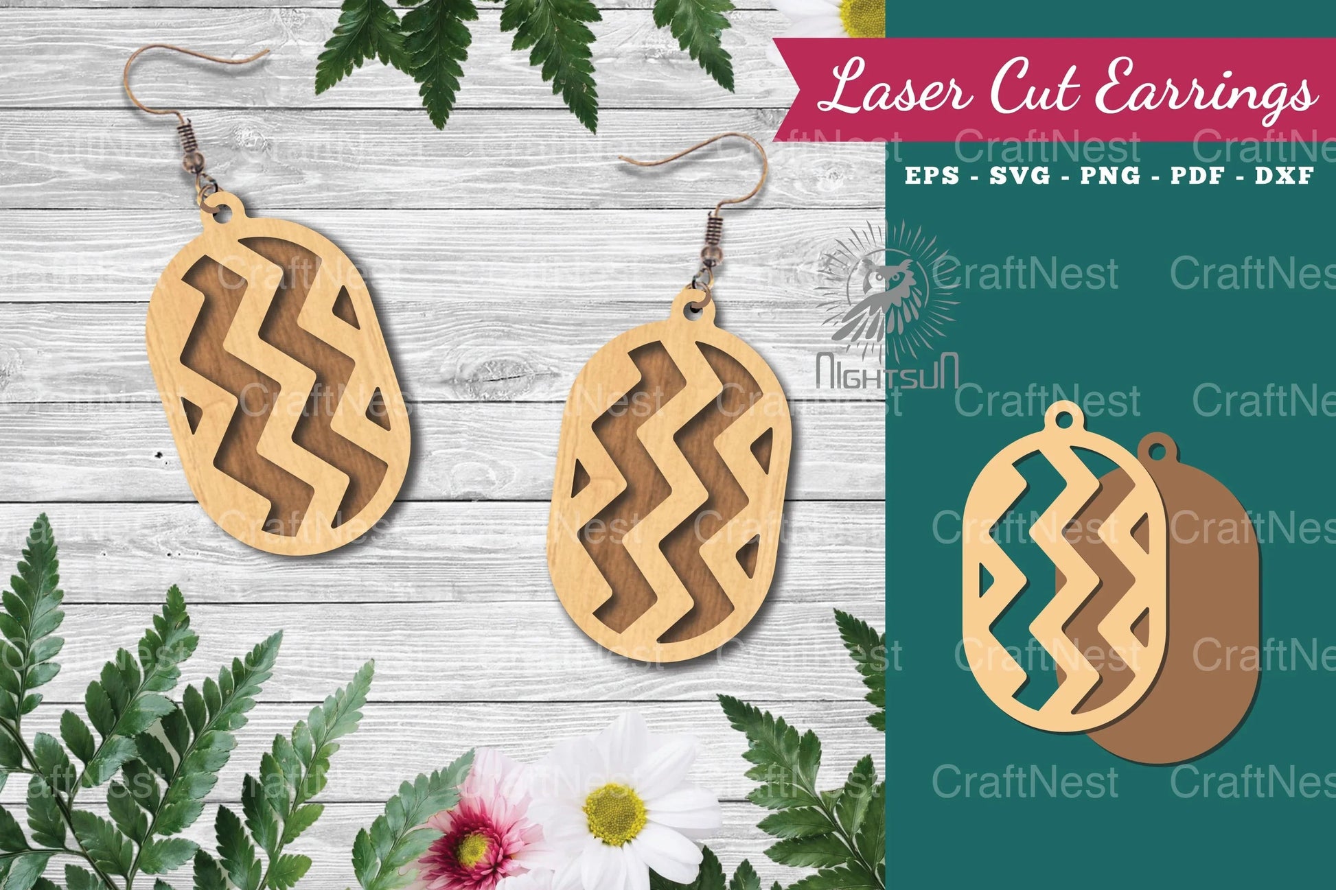 Geometric Laser Cut Earrings Design Bundle - CraftNest - Digital Crafting and Art
