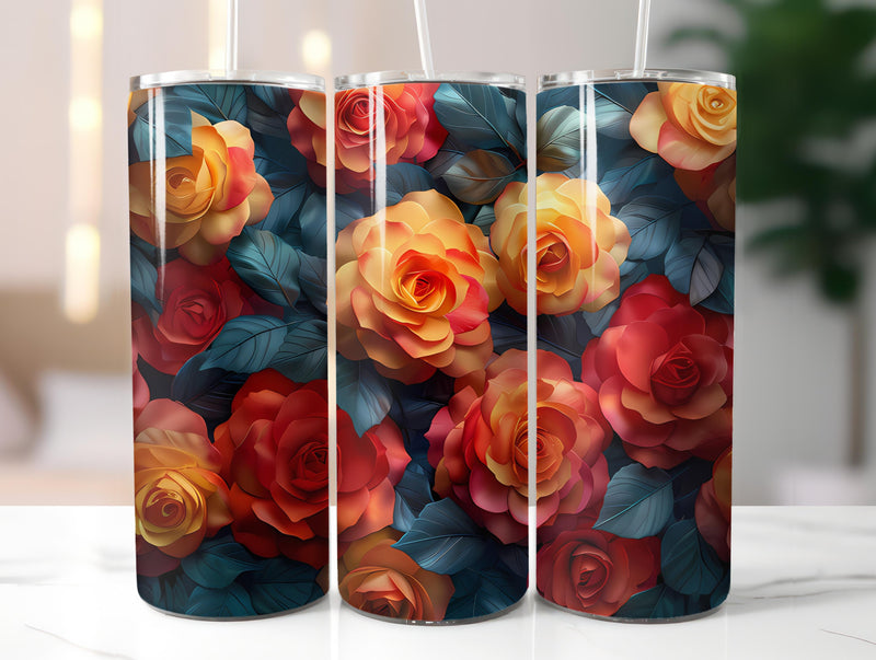 Geometric Flowers Tumbler Wrap - CraftNest - Digital Crafting and Art