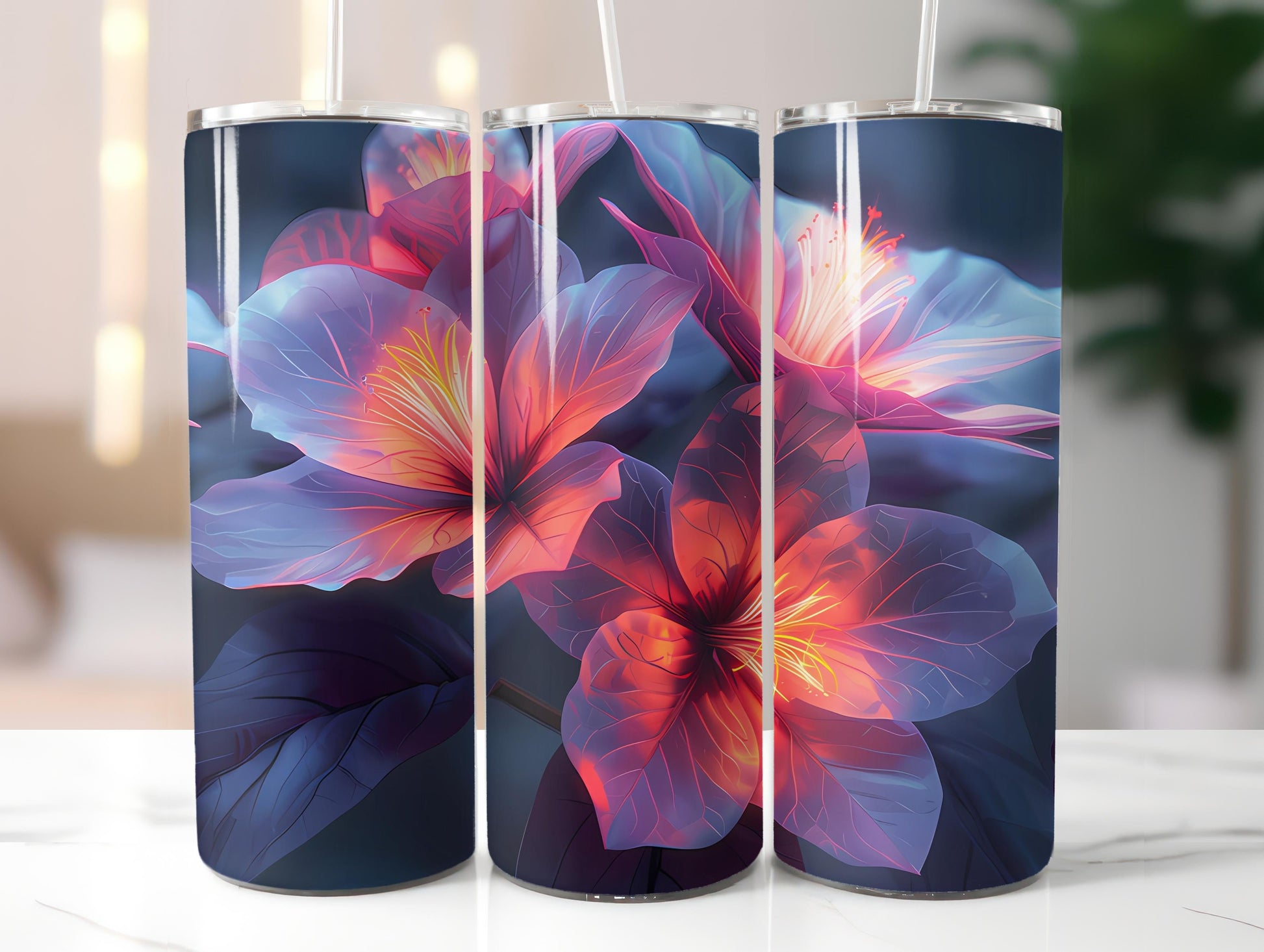 Geometric Flowers Tumbler Wrap - CraftNest - Digital Crafting and Art