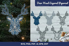 Geometrical Deer Head 3D Layered SVG Bundle - CraftNest - Digital Crafting and Art