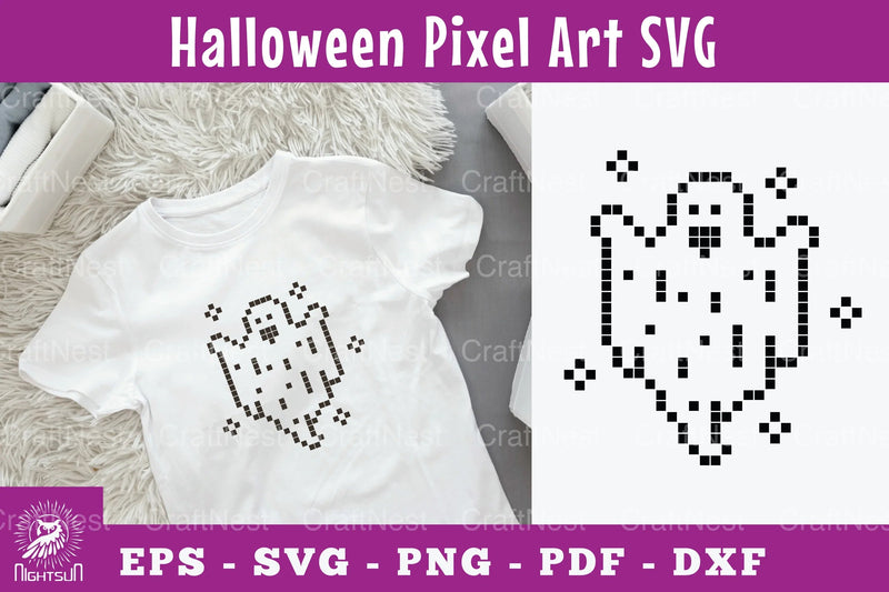 Ghost Pixel Art Clipart Bundle - CraftNest - Digital Crafting and Art