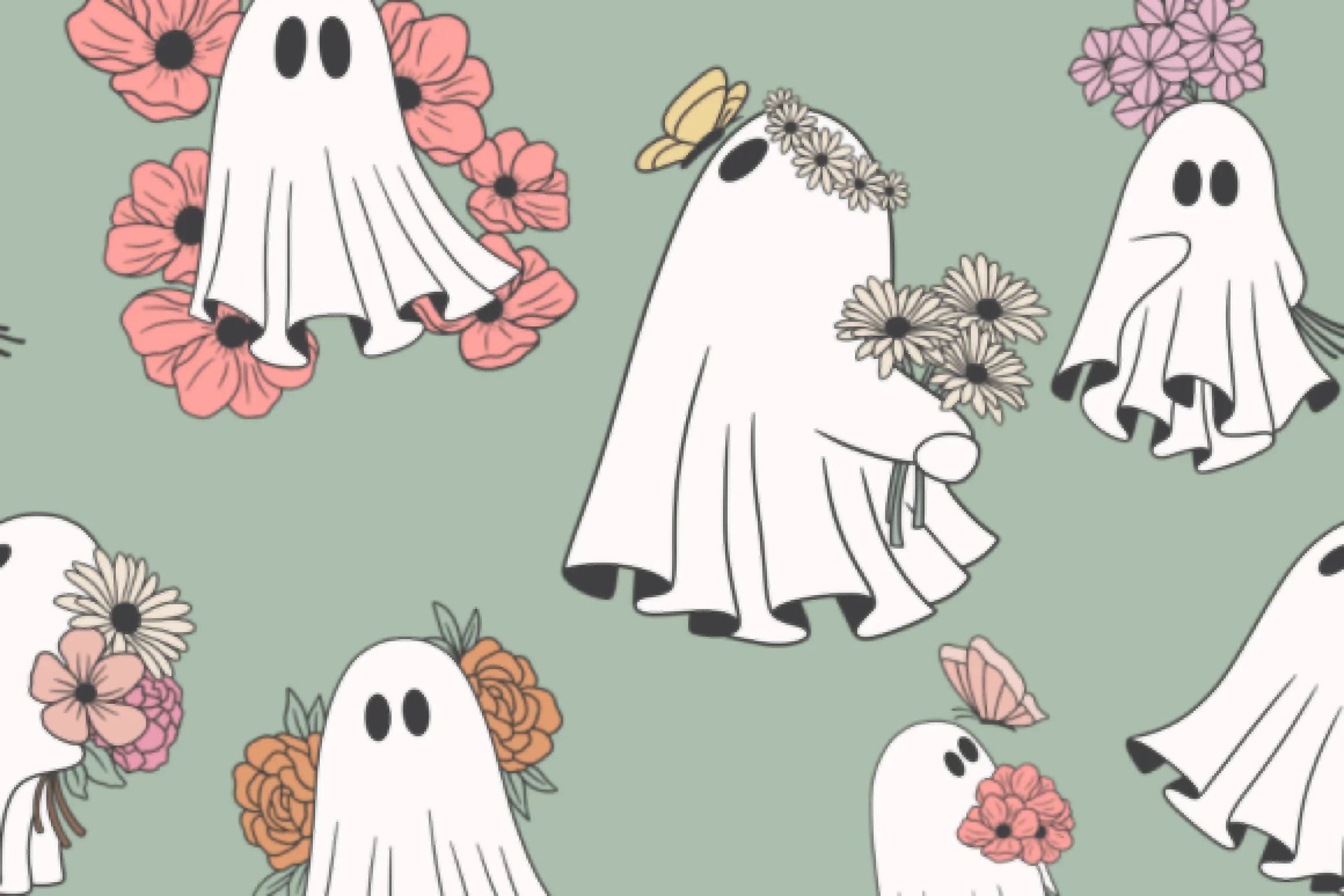 Ghosts of Floral Past Seamless Digital Paper - CraftNest - Digital Crafting and Art