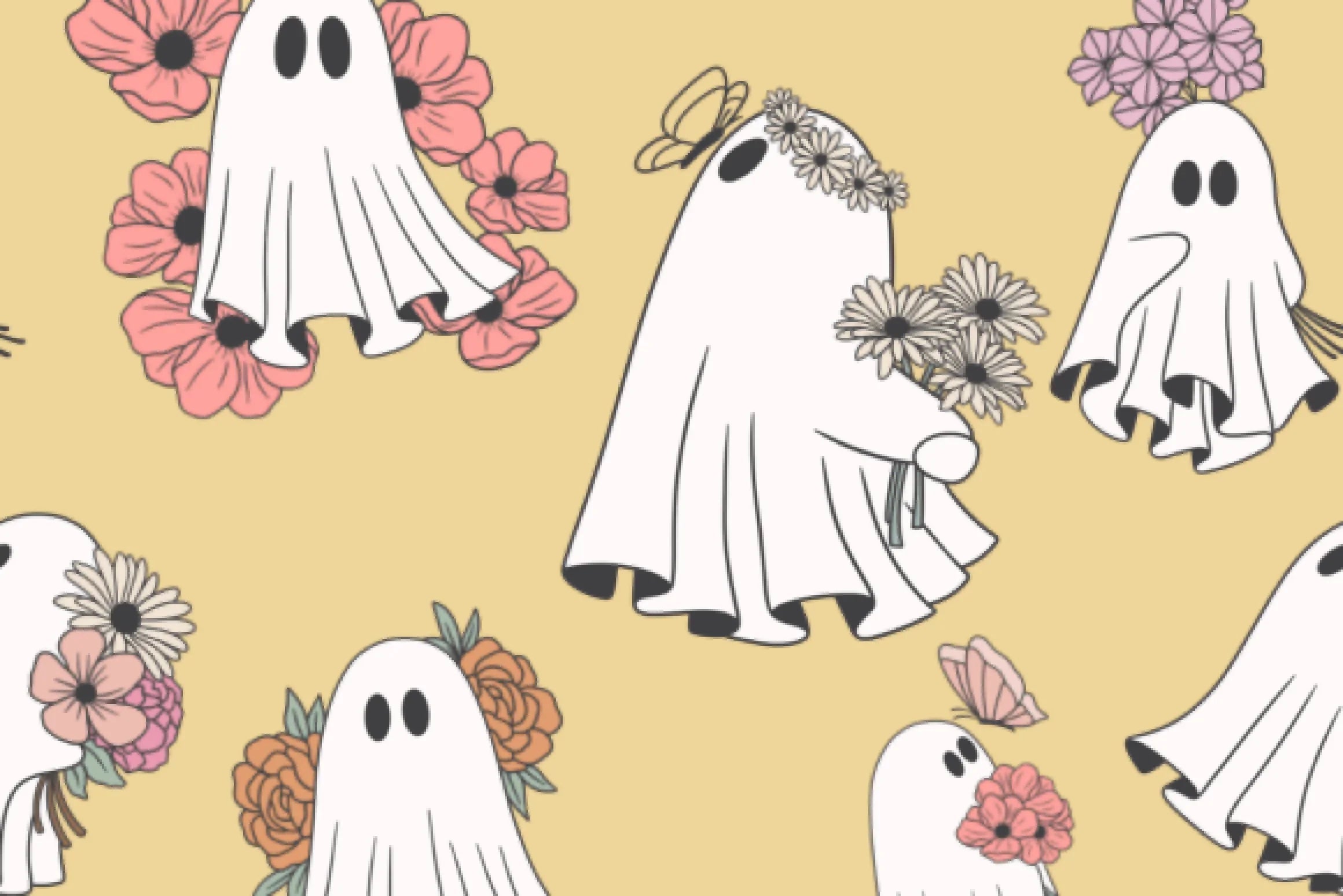 Ghosts of Floral Past Seamless Digital Paper - CraftNest - Digital Crafting and Art