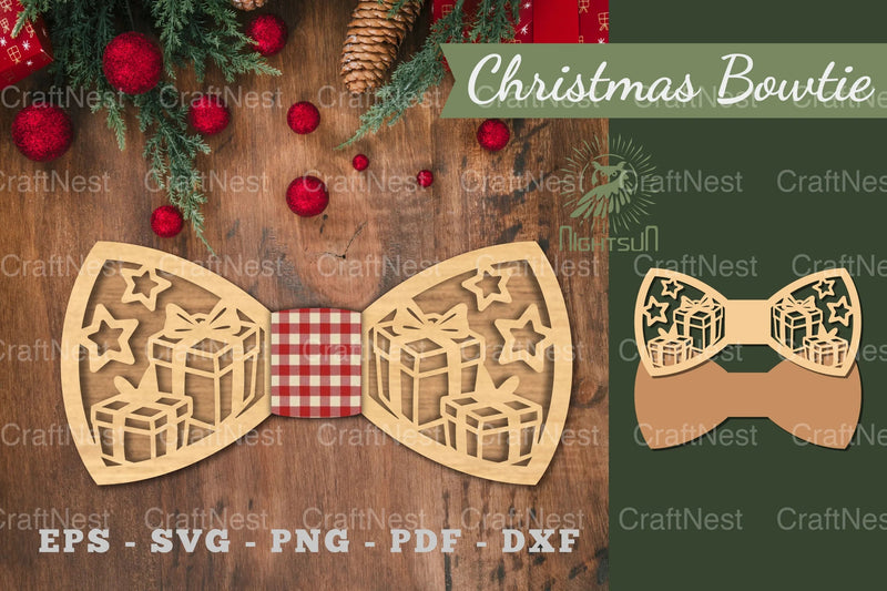 Gift Box Laser Cut Bowtie Clipart Bundle - CraftNest - Digital Crafting and Art