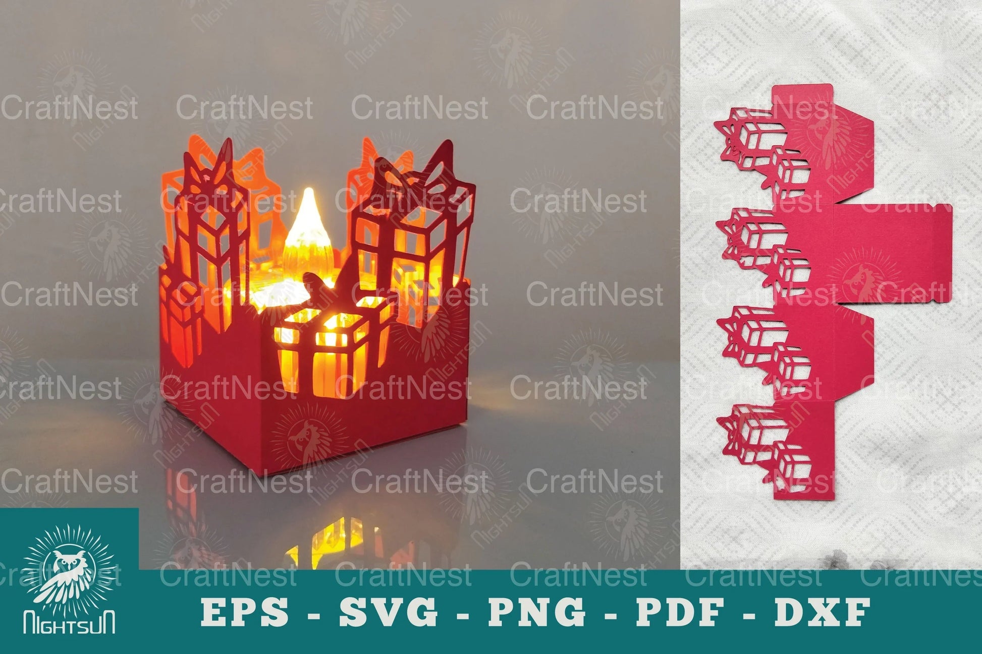 Gift Box Papercut Lantern Clipart Bundle - CraftNest - Digital Crafting and Art