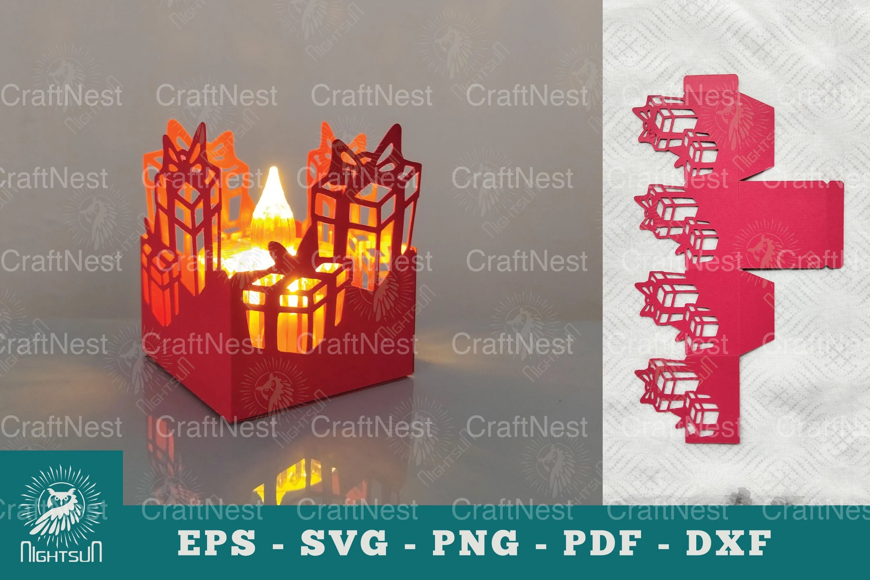 Gift Box Papercut Lantern Clipart Bundle - CraftNest - Digital Crafting and Art