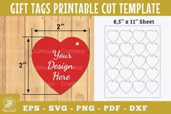Heart Gift Tags Printable Template Bundle - CraftNest - Digital Crafting and Art