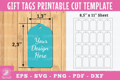 Gift Tags Rectangle Printable Cut Template Bundle - CraftNest - Digital Crafting and Art