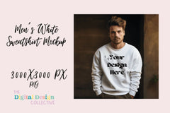 Men's White Sweatshirt Mockup - CraftNest - Digital Crafting and Art