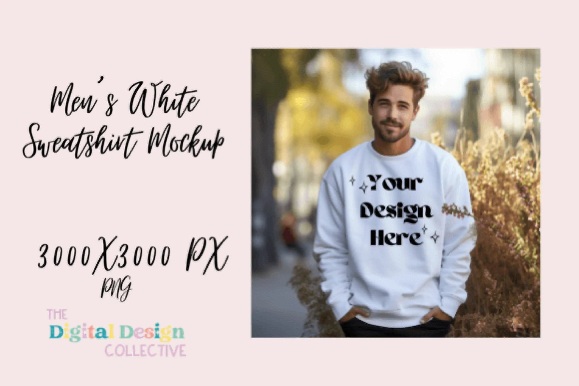 Men's White Sweatshirt Mockup Design - CraftNest - Digital Crafting and Art