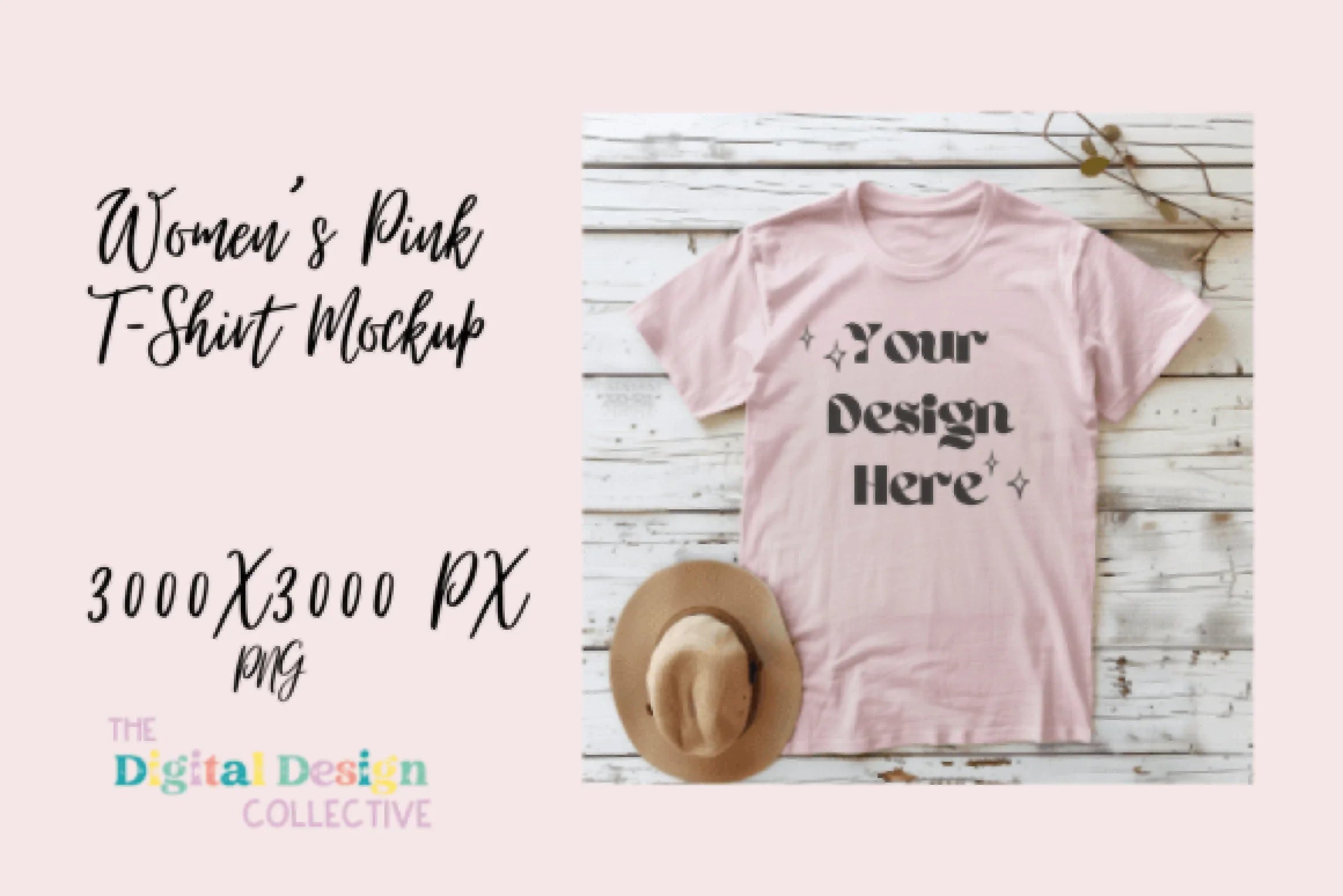 Pink Bella Canvas 3001 T-Shirt Mockup - CraftNest - Digital Crafting and Art