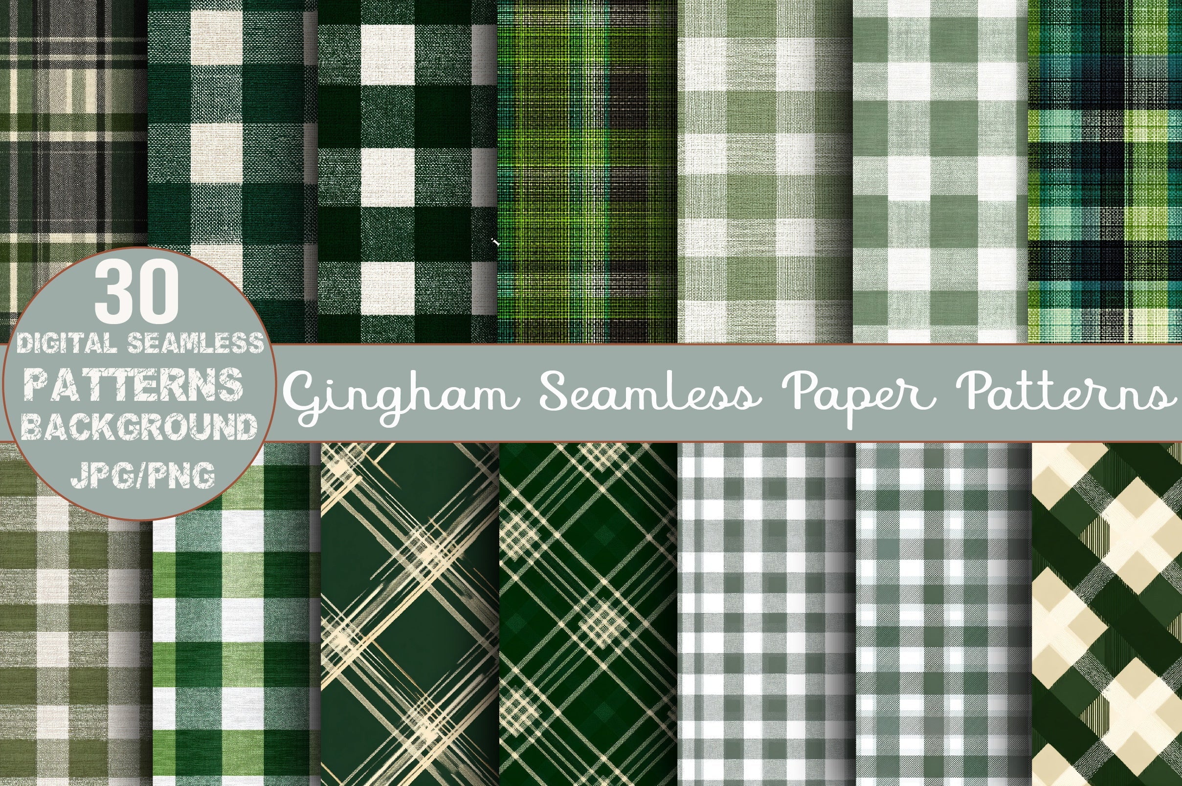 Gingham Seamless Digital Paper Patterns